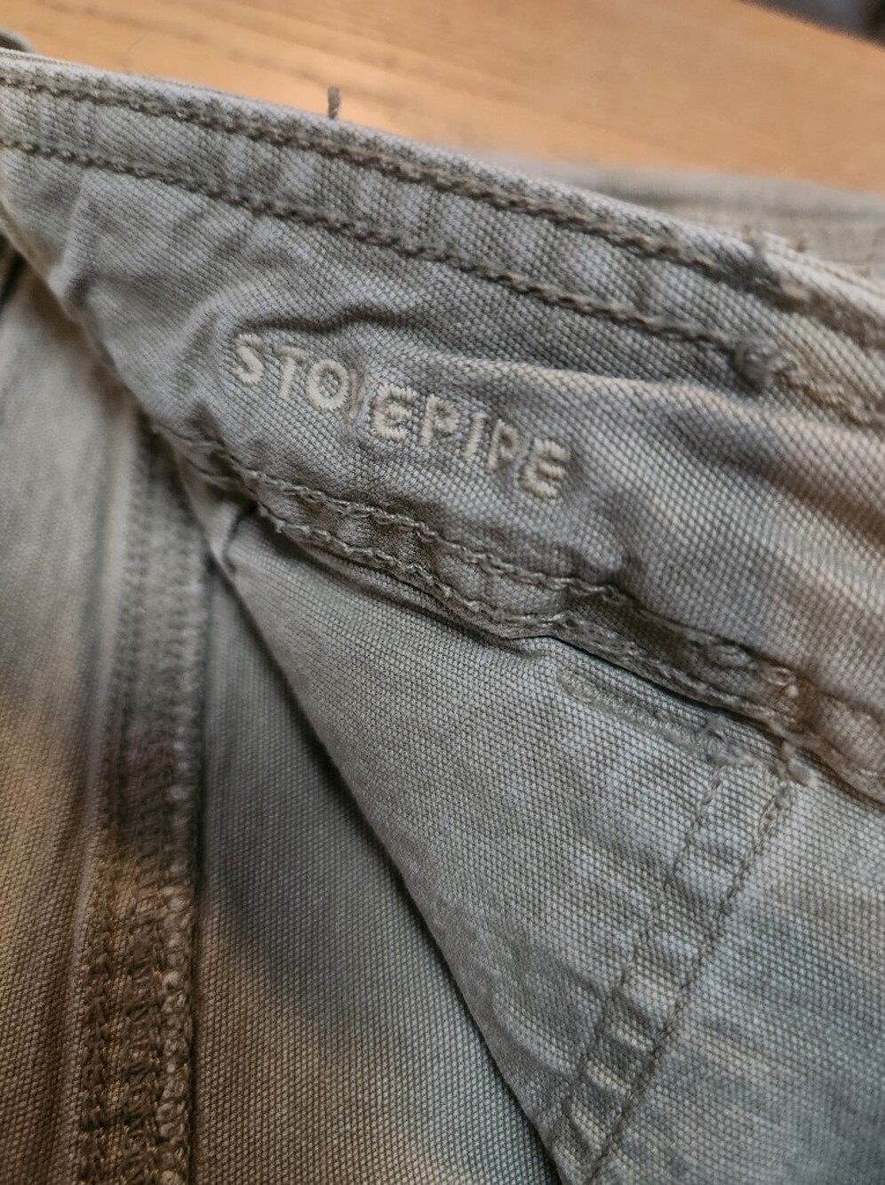 American Eagle Stovepipe Wide Leg Olive Jeans - Size 12 - Picture 5 of 5